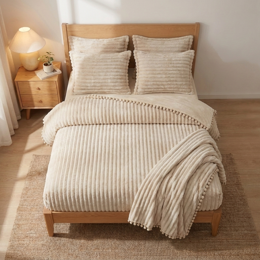 Cozyie Ribbed Channel Comforter.