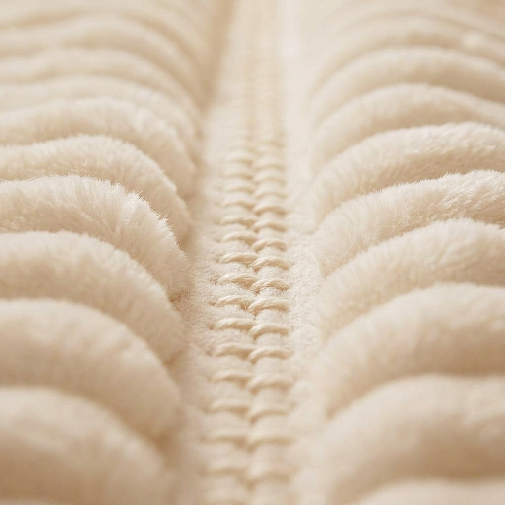 IMAGE: Hand stitching close-up on comforter fabric